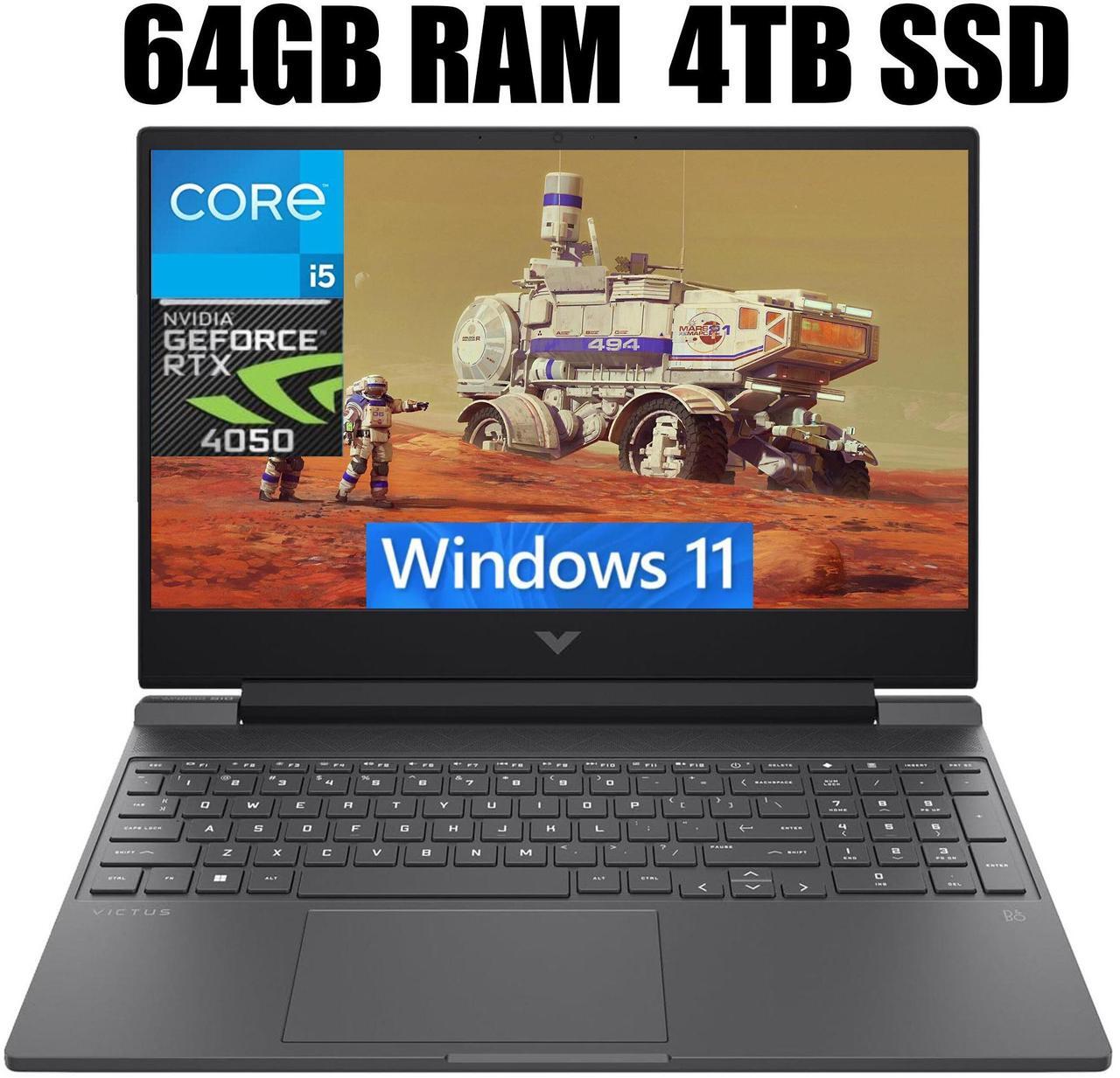 Main image of HP Victus 15 Gaming Laptop, 15.6" FHD 144Hz Display, Intel Core i5-13500H 12-Cores Processor, NVIDIA GeForce RTX 4050 6GB GDDR6, Backlit KYB, WiFi 6, 64GB DDR4  4TB PCIe SSD, Windows 11