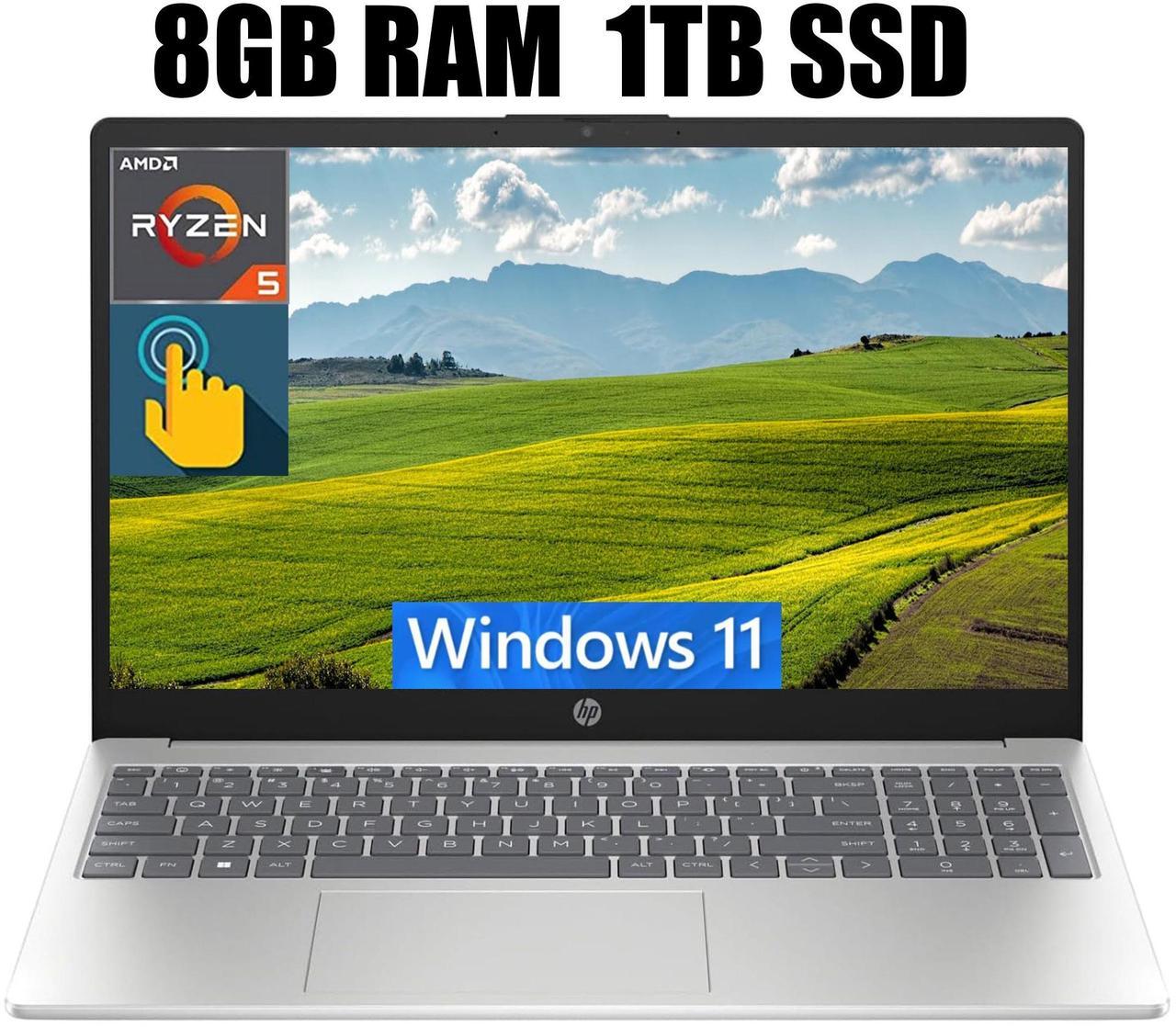 Main image of HP 15 Laptop, 15.6" HD (1366 x 768) Touchscreen, AMD Ryzen 5 7520U 4 Cores Processor, AMD Radeon Graphics, Bluetooth, Wi-Fi, 8GB DDR4  1TB PCIe SSD, Windows 11 Home