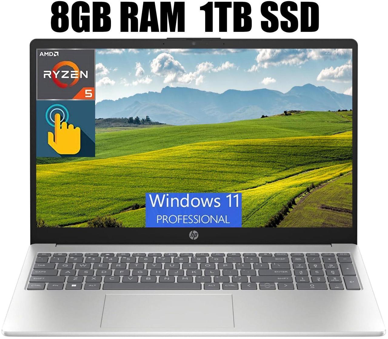 Main image of HP 15 Laptop, 15.6" HD (1366 x 768) Touchscreen, AMD Ryzen 5 7520U 4 Cores Processor, AMD Radeon Graphics, Bluetooth, Wi-Fi, 8GB DDR4  1TB PCIe SSD, Windows 11 Pro