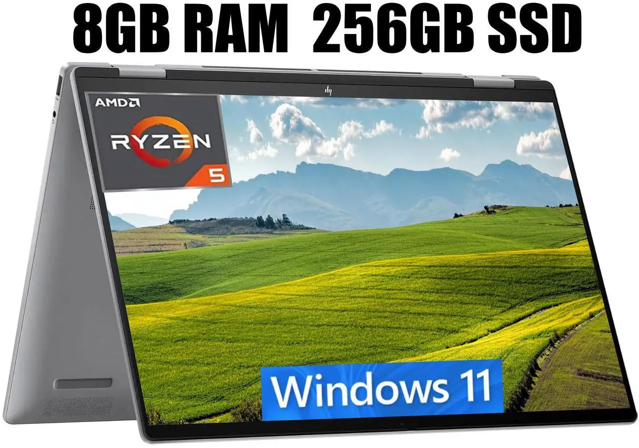 Main image of HP Envy x360 2-in-1 16 Laptop, 16" WUXGA 1920 x 1200 Touchscreen, AMD Ryzen 5 8640HS 6-Core Processor, AMD Radeon Graphics, Backlit KB, Wi-Fi 6E, 8GB  DDR4  256GB  PCIe SSD, Windows 11 Home