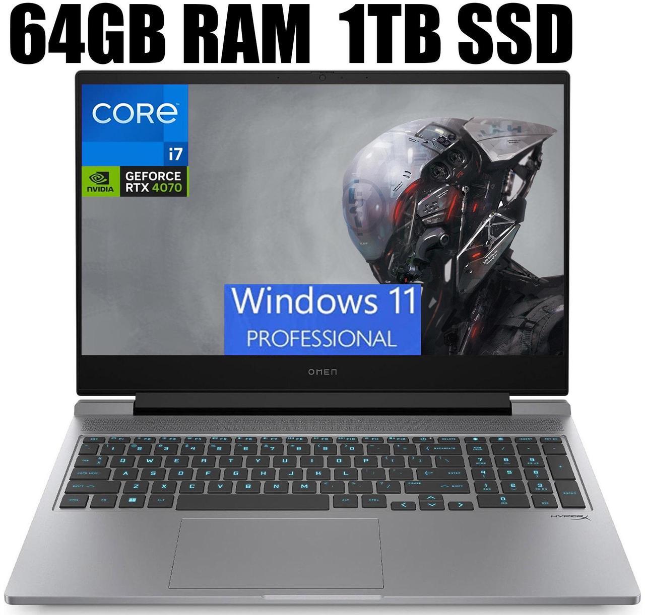 Main image of HP OMEN 16 Gaming Laptop, 16.1" FHD 165Hz Display, Intel Core i7-14700HX 20-Core Processor, NVIDIA GeForce RTX 4070 8GB GDDR6, RGB Backlit, WiFi 6E, 64GB DDR5  1TB PCIe SSD, Windows 11 Pro