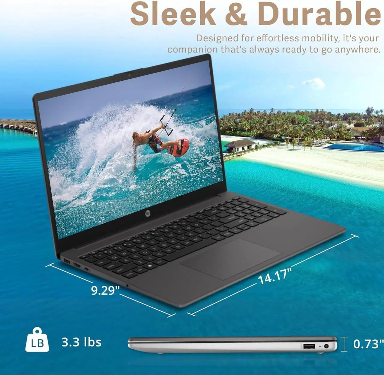 Alt view image 5 of 6 - HP 255 G10 15 Business Laptop, 15.6" FHD Display, AMD Ryzen 5 7530U 6 Cores Processor, AMD Radeon Graphics, Webcam, HDMI, Wi-Fi 6, 32GB DDR4  1TB PCIe SSD, Windows 11