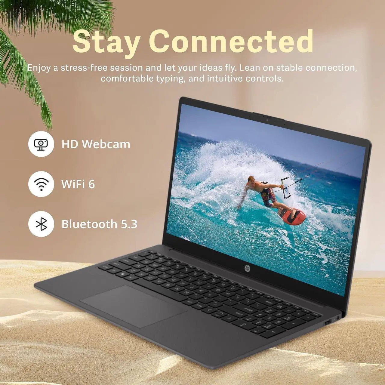 Alt view image 4 of 6 - HP 255 G10 15 Business Laptop, 15.6" FHD Display, AMD Ryzen 5 7530U 6 Cores Processor, AMD Radeon Graphics, Webcam, HDMI, Wi-Fi 6, 32GB DDR4  1TB PCIe SSD, Windows 11