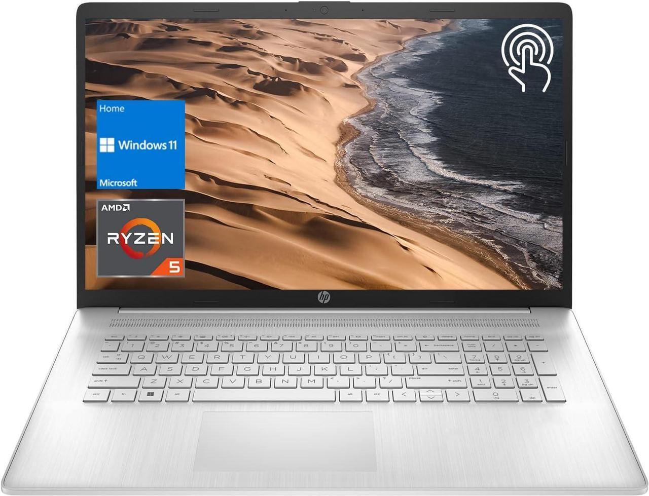 Alt view image 2 of 7 - HP 17 Laptop, 17.3" HD Touchscreen, AMD Ryzen 5 5625U 6 Cores Processor, AMD Radeon Graphics, 36GB DDR4  512GB PCIe SSD, 802.11AC WiFi, Bluetooth 5.0, Webcam, Windows 11Pro