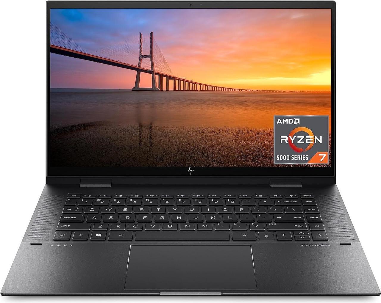 Alt view image 2 of 7 - HP ENVY x360 15 Laptop, 15.6" FHD Touchscreen, AMD Ryzen 7 5825U Octa-Core processor, AMD Radeon Graphics, 16GB DDR4  1TB PCIe SSD, USB-C HDMI Fingerprint, Windows 11Pro