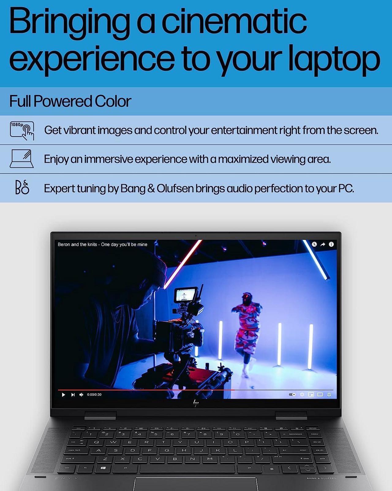 Alt view image 4 of 7 - HP ENVY x360 15 Laptop, 15.6" FHD Touchscreen, AMD Ryzen 7 5825U Octa-Core processor, AMD Radeon Graphics, 16GB DDR4  1TB PCIe SSD, USB-C HDMI Fingerprint, Windows 11Pro