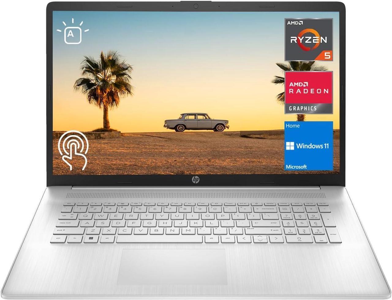 Alt view image 2 of 5 - HP 17 Laptop, 17.3" HD+ Touchscreen Display, AMD Ryzen 5 7530U 6 cores Processor, AMD Radeon Graphics, 32GB DDR4  2TB PCIe SSD, Wi-Fi 6, HDMI, Backlit KB, Webcam, Windows 10