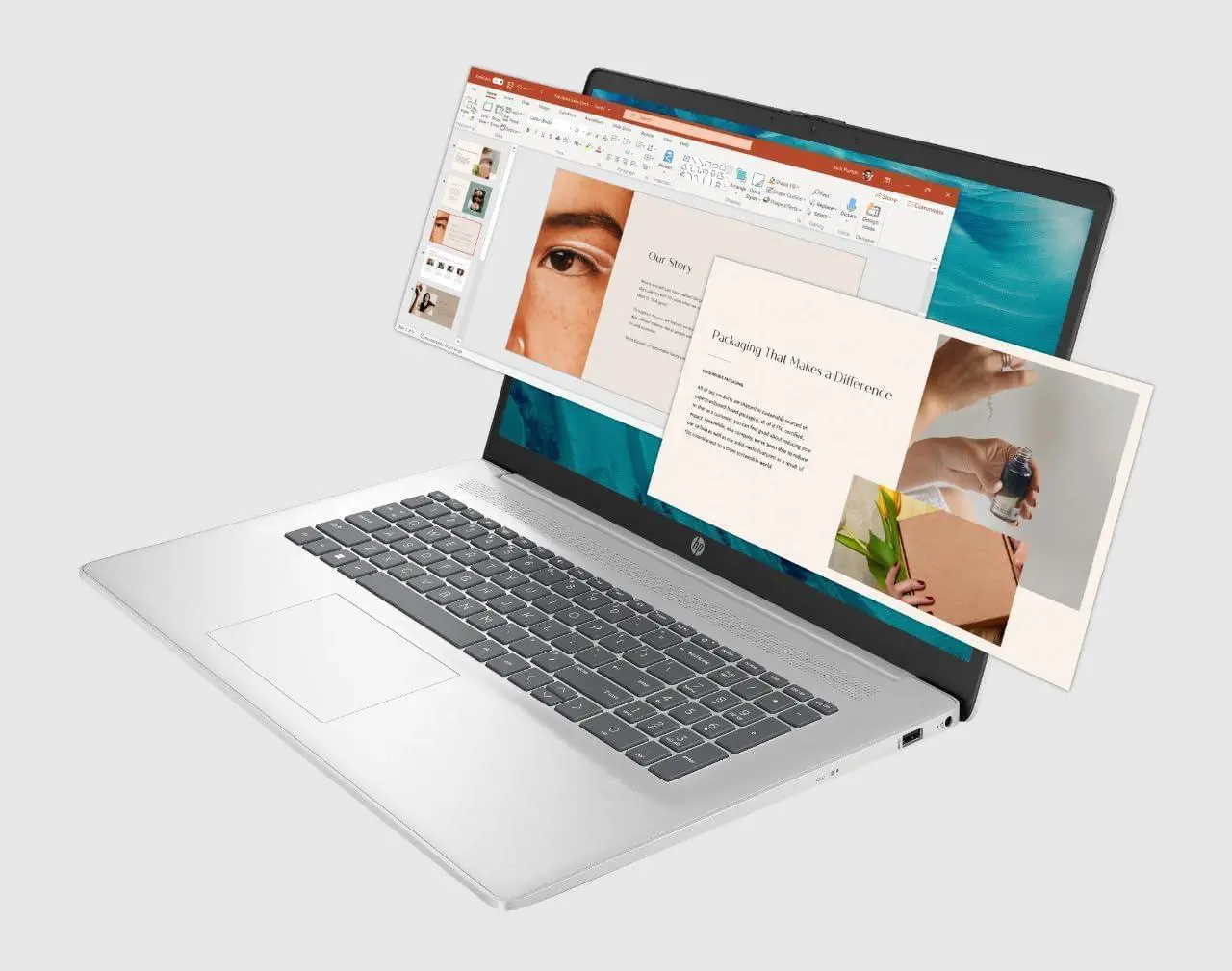 Alt view image 3 of 4 - HP 17 Laptop, 17.3" FHD (1920 x 1080) Display, Intel Core i3-N305 8-core Processor, Intel UHD Graphics, 36GB DDR4  2TB PCIe SSD, Fingerprint, Anti-Glare, WiFi 6, Windows 10H