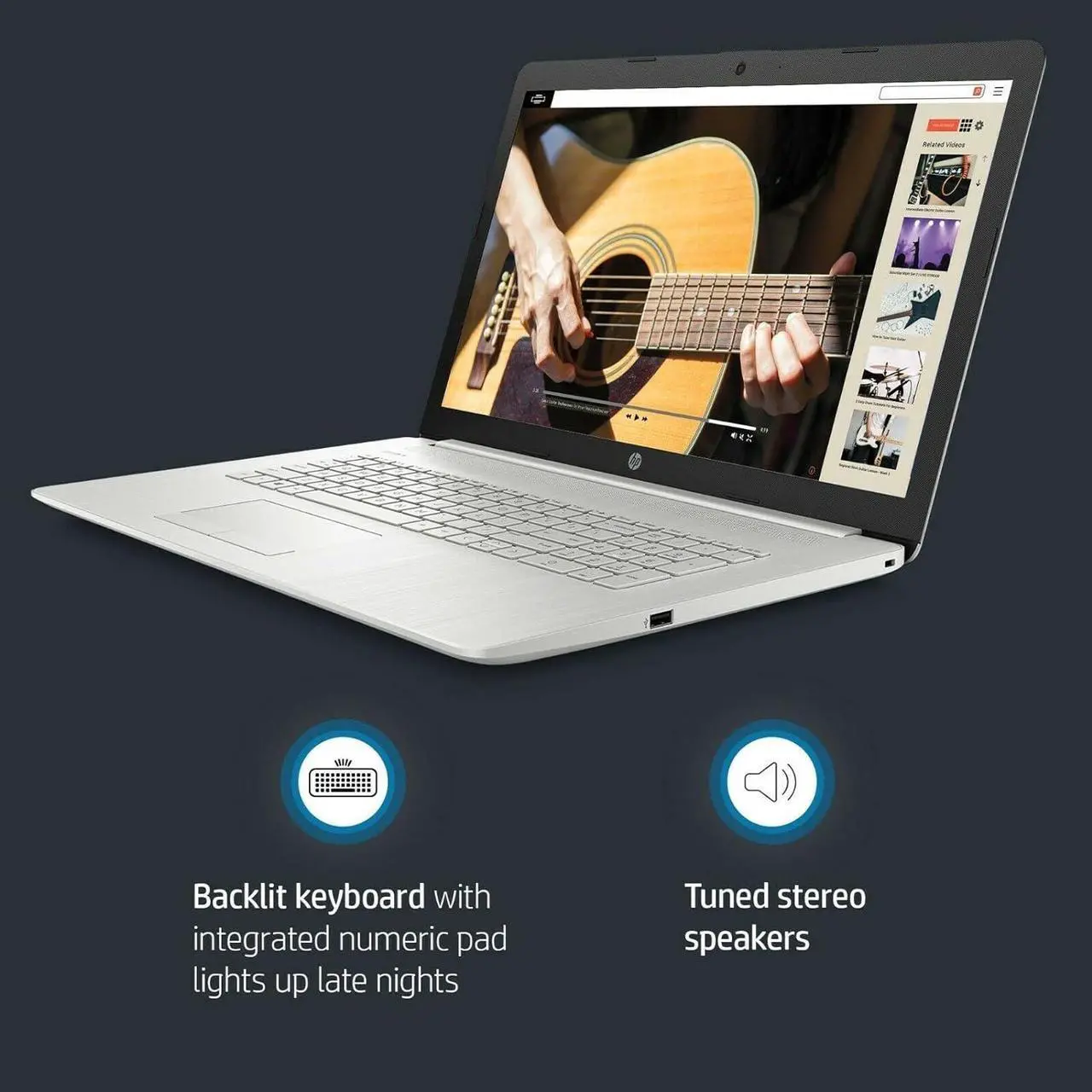 Alt view image 4 of 5 - HP 17 Business Laptop, 17.3" Full HD Display, 11th Gen Intel Core i3-1115G4 Dual-Core, Intel UHD Graphics, 16GB DDR4  512GB PCIe SSD, HDMI, Wi-Fi, Bluetooth, Webcam, Windows 11