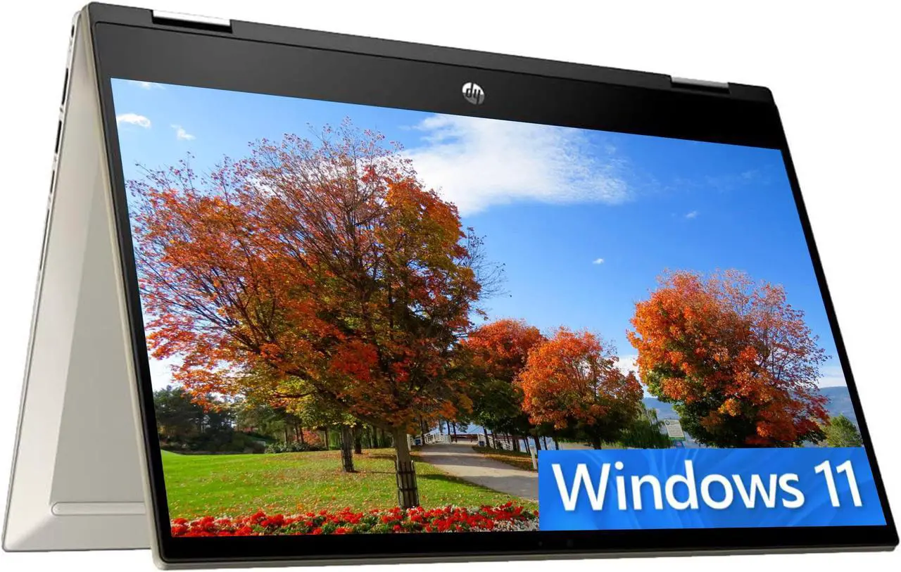 Main image of HP Pavilion x360 14 2-in-1 Convertible Laptop, 14" FHD Touchscreen, Intel Core i5-1135G7 4 cores Processor, Intel Iris Xe Graphics, 32GB DDR4  1TB PCIe SSD, Fingerprint, Windows 11, Warm Gold