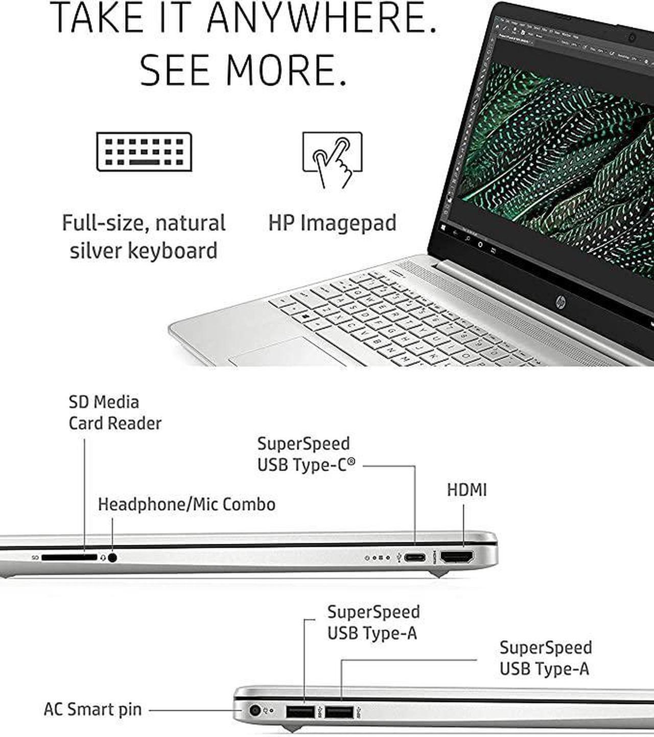 Alt view image 3 of 5 - HP 15 Laptop, 15.6" FHD (1920 x 1080) Display, 11th Gen Intel Core i5-1135G7 4 cores Processor, Intel Iris Xe Graphics, 12GB DDR4  512GB PCIe SSD, Bluetooth, HDMI, Windows 10 Pro