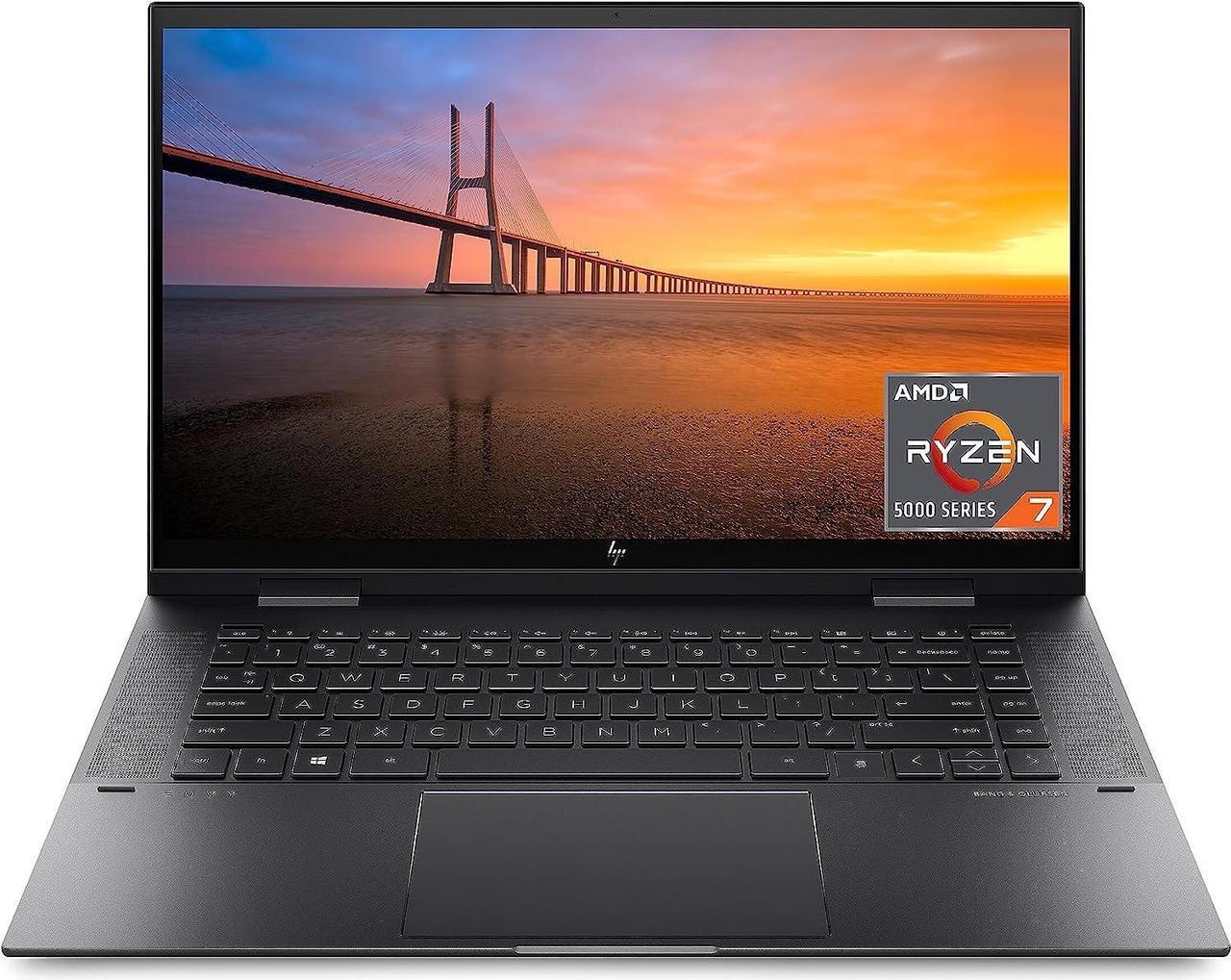 Alt view image 2 of 7 - HP ENVY x360 15 Laptop, 15.6" FHD Touchscreen, AMD Ryzen 7 5825U Octa-Core processor, AMD Radeon Graphics, 32GB DDR4  1TB PCIe SSD, USB-C HDMI Fingerprint, Windows 11 Pro
