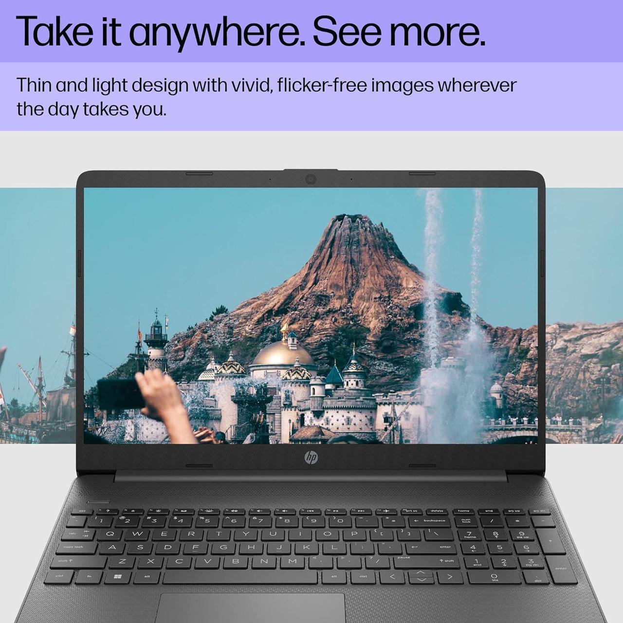 Alt view image 5 of 7 - HP 15 Lightweight Laptop, 15.6" FHD (1920 x 1080) Display, Intel Core i3-1215U 6 cores Processor, Intel UHD Graphics, 20GB DDR4  512GB PCIe SSD, Wi-Fi 6 + Bluetooth. 5.1, Windows 10H