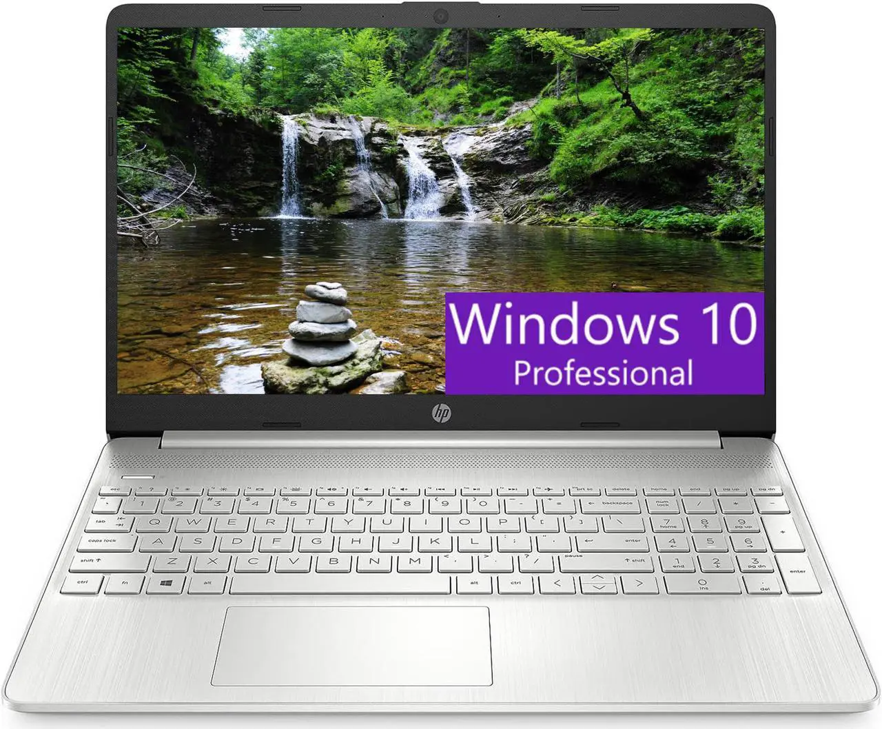 Main image of HP 15 Laptop, 15.6" HD Display, AMD Ryzen 3 5300U 4 Cores Processor, AMD Radeon Graphics, 36GB DDR4  2TB PCIe SSD, Webcam, HDMI, Wi-Fi, Windows 10 Pro
