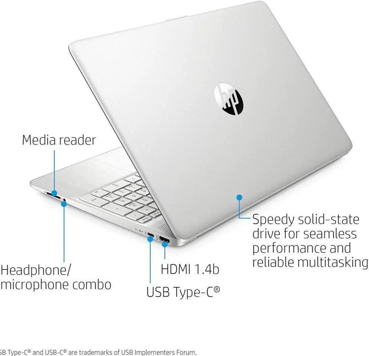 Alt view image 5 of 6 - HP 15 Laptop, 15.6" HD Touchscreen, AMD Ryzen 3 3250U Dual-Core Processor, AMD Radeon Graphics, 36GB DDR4  1TB PCIe SSD, 720p Webcam, WiFi, Windows 10 Pro