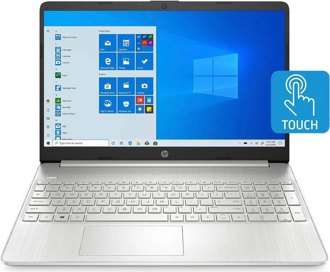 Alt view image 2 of 6 - HP 15 Laptop, 15.6" HD Touchscreen, AMD Ryzen 3 3250U Dual-Core Processor, AMD Radeon Graphics, 36GB DDR4  1TB PCIe SSD, 720p Webcam, WiFi, Windows 10 Pro