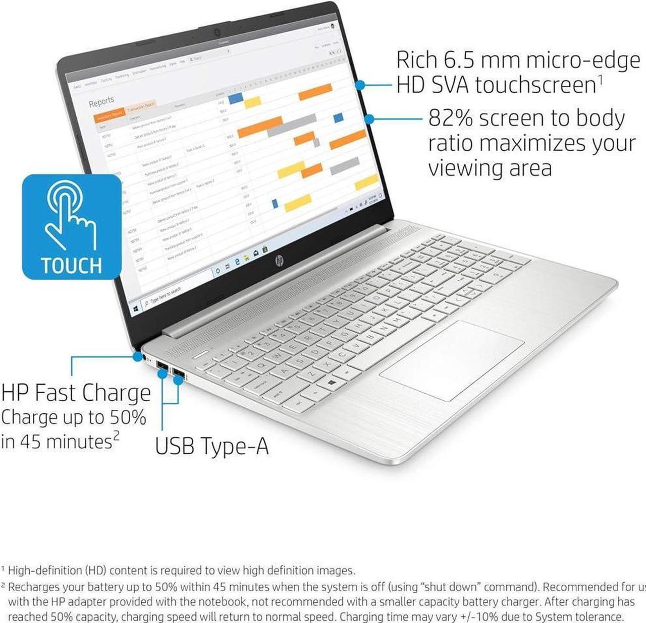 Alt view image 4 of 6 - HP 15 Laptop, 15.6" HD Touchscreen, AMD Ryzen 3 3250U Dual-Core Processor, AMD Radeon Graphics, 20GB DDR4  512GB PCIe SSD, 720p Webcam, WiFi, Windows 11 Pro