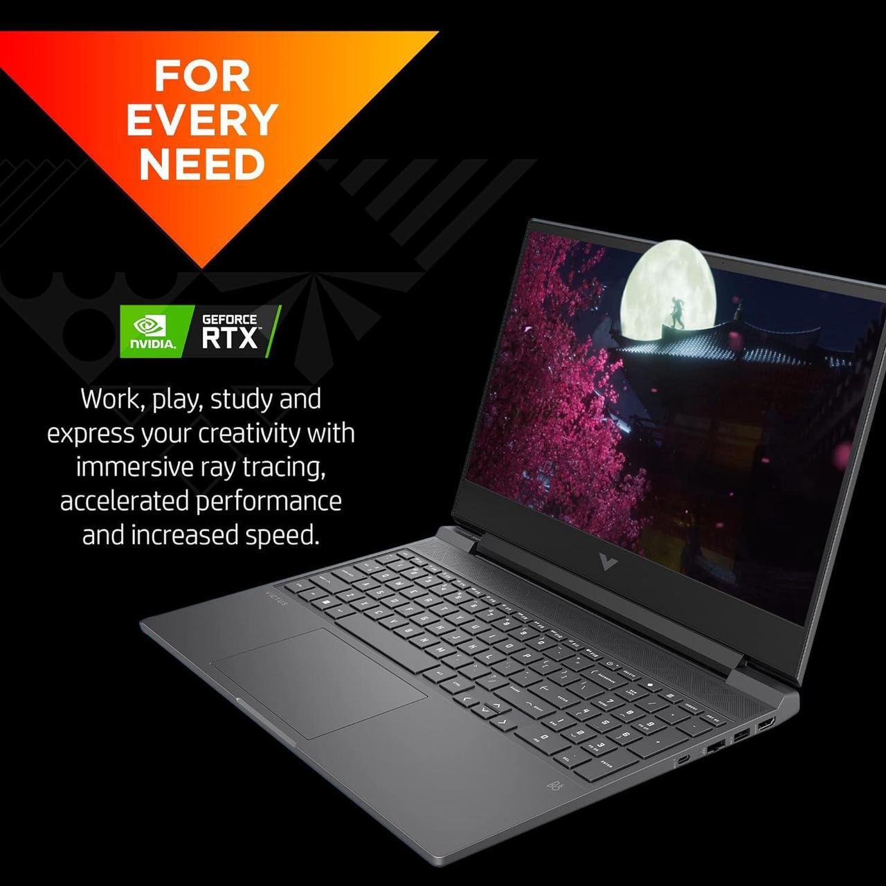 Alt view image 3 of 6 - HP Victus 15 Gaming Laptop, 15.6" FHD 144Hz Display, Intel Core i7-13700H 14 cores Processor, NVIDIA GeForce RTX 4050 6GB, 32GB DDR4  512GB PCIe SSD, Backlight Keyboard, Windows 11H