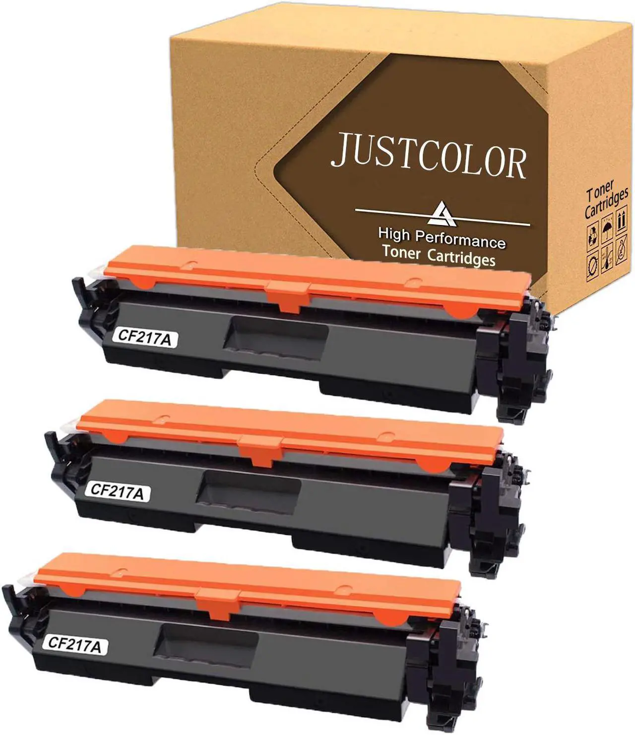 Main image of JUSTCOLOR Compatible Toner Cartridge Replacement for HP 17A CF217A for use in Laserjet Pro M102a M102w Laserjet Pro MFP M130nw M130a M130fn M130fw Series Printer (3 Black)