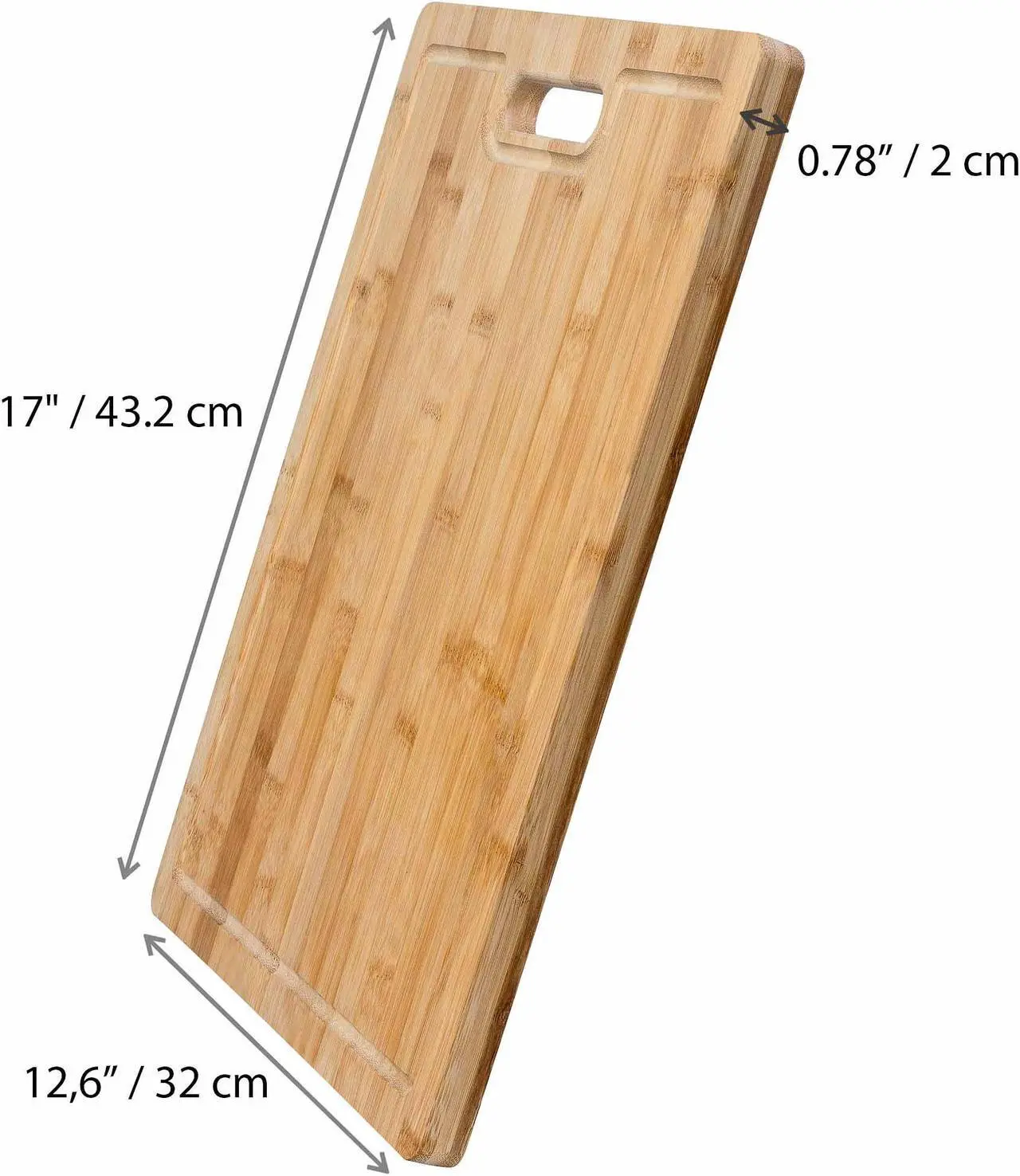 Alt view image 3 of 7 - Wood Cutting Board for Kitchen 17x12 inch - Extra Large Bamboo Cutting Board with Juice Groove and Integrated Containers - Butcher Block, Wooden Chopping Board, Serving Tray - BlauKe®