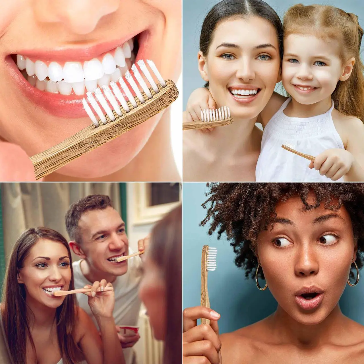 Alt view image 4 of 7 - Bamboo Toothbrushes Medium Bristles 4-Pack - Biodegradable, Sustainable, Compostable, Natural, Eco-Friendly - Wood Toothbrush Set - BlauKe®