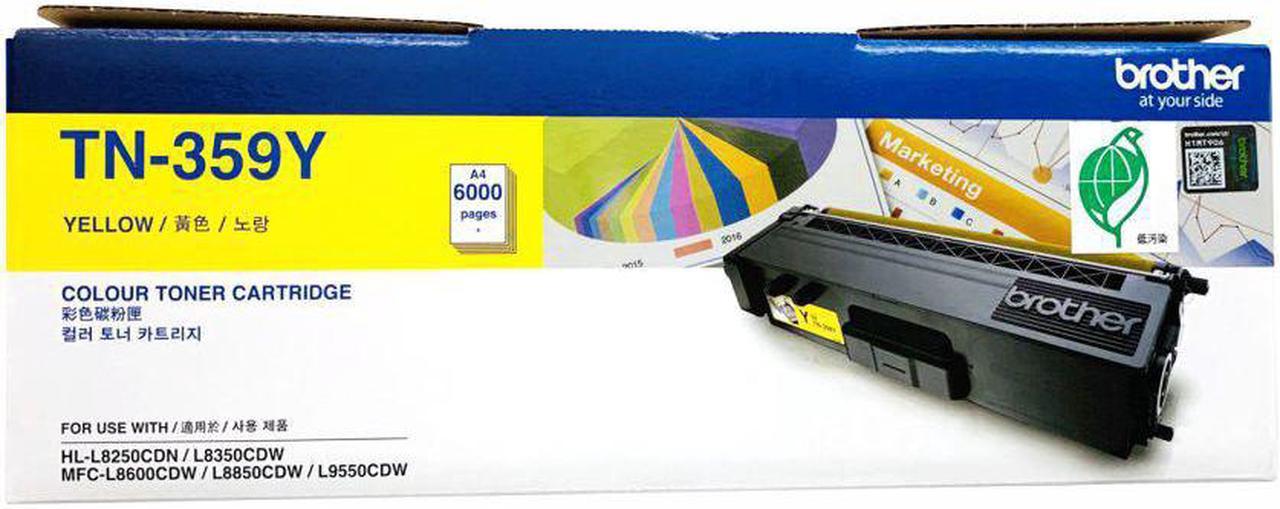 Brother Original TN-359Y High Capacity Yellow Toner Cartridge Compatible With HL-L8250CDN/HL-L8350CDW/MFC-L8600CDW/MFC-L8850CDW/MFC-L9550CDW