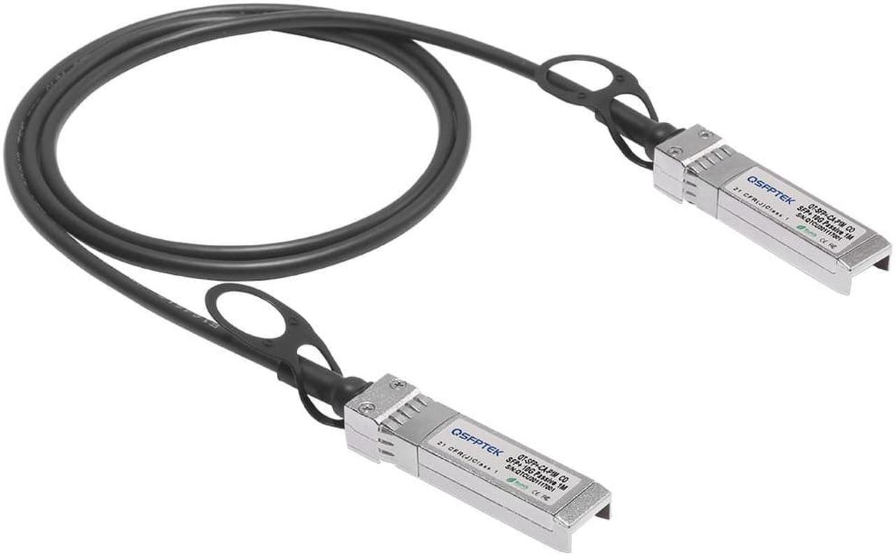 Main image of QSFPTEK 10G SFP+ DAC Cable, 1m (3.3ft) Passive Direct Attach Copper Twinax Cable for Cisco SFP-H10GB-CU50CM, Ubiquiti, D-Link, Netgear, Mikrotik, Open Switch Devices 1M