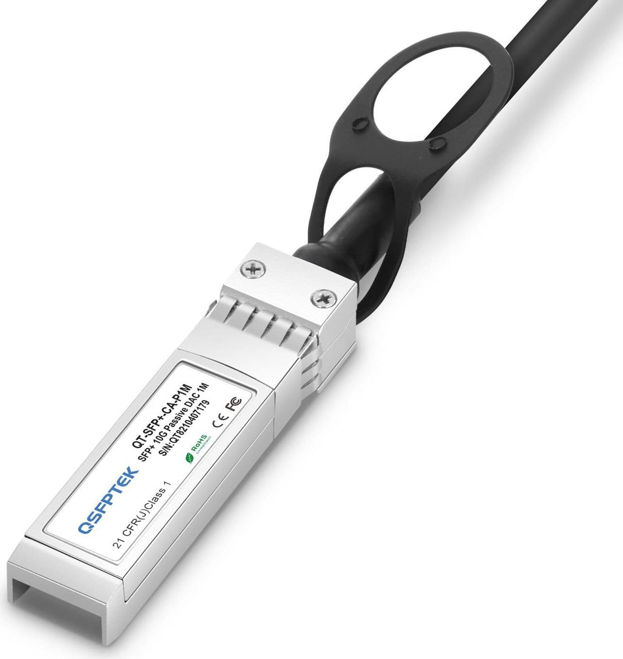 Alt view image 4 of 4 - QSFPTEK 10G SFP+ DAC Cable, 1m (3.3ft) Passive Direct Attach Copper Twinax Cable for Cisco SFP-H10GB-CU50CM, Ubiquiti, D-Link, Netgear, Mikrotik, Open Switch Devices 1M