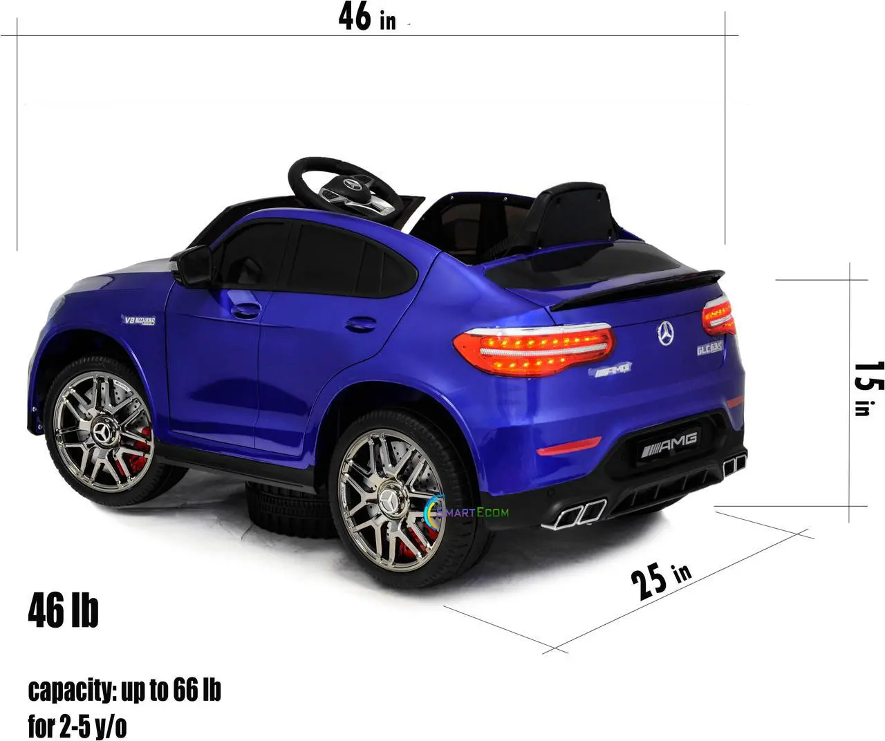 Alt view image 4 of 7 - Ride On Toys - Electric 12V Battery Powered RC Car - Kids Ride On Car with Plastic Wheels, Sound Buttons, Open Doors, Leather Seat, MP3 for Music, Blue Education Compatible with Mercedes-Benz