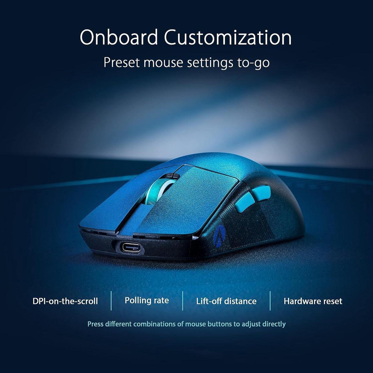 Alt view image 7 of 7 - ASUS ROG Harpe Ace Aim Lab Edition Gaming Mouse, 54 g Ultra-Lightwieght, Connectivity (2.4GHz RF, Bluetooth, Wired), 36K DPI Sensor, 5 Programmable Buttons, ROG SpeedNova, Esports & FPS Gaming, Black