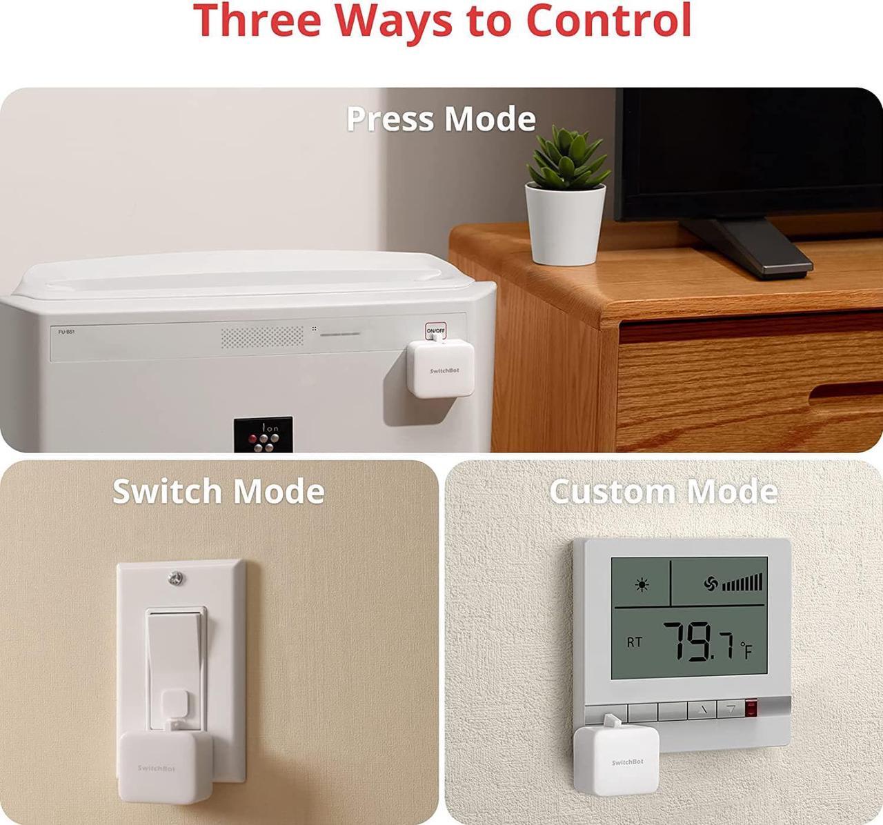 Alt view image 3 of 7 - SwitchBot Smart Switch Button Pusher - No Wiring, Wireless App or Timer Control, Add SwitchBot Hub Mini to Make it Compatible with Alexa, Google Home, IFTTT (white)