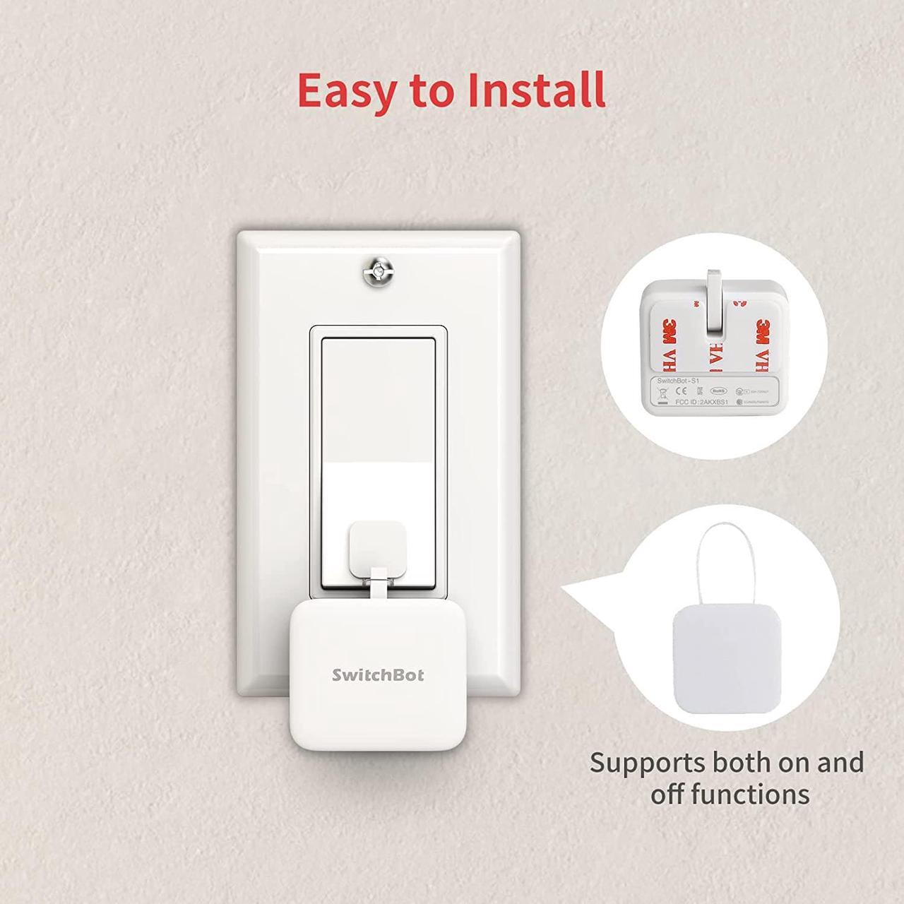 Alt view image 4 of 7 - SwitchBot Smart Switch Button Pusher - No Wiring, Wireless App or Timer Control, Add SwitchBot Hub Mini to Make it Compatible with Alexa, Google Home, IFTTT (white)