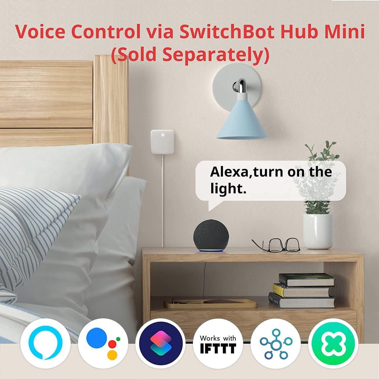 Alt view image 5 of 7 - SwitchBot Smart Switch Button Pusher - No Wiring, Wireless App or Timer Control, Add SwitchBot Hub Mini to Make it Compatible with Alexa, Google Home, IFTTT (white)