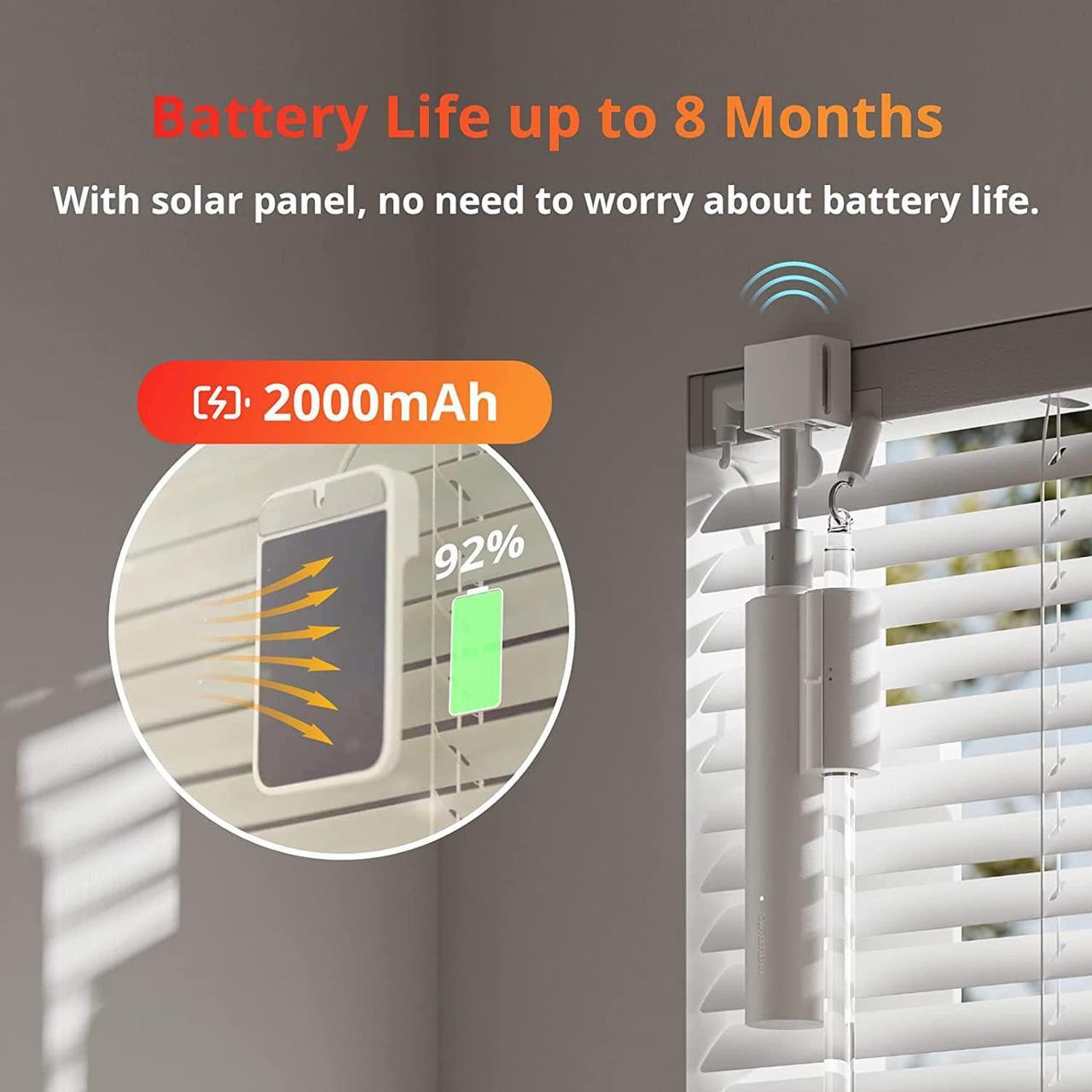 Alt view image 4 of 14 - SwitchBot Blind Tilt Motorized Blinds - Smart Electric Blinds with Bluetooth Remote Control, Solar Powered, Light Sensing Control, Add SwitchBot Hub Mini to Make it Compatible with Alexa & Google Home