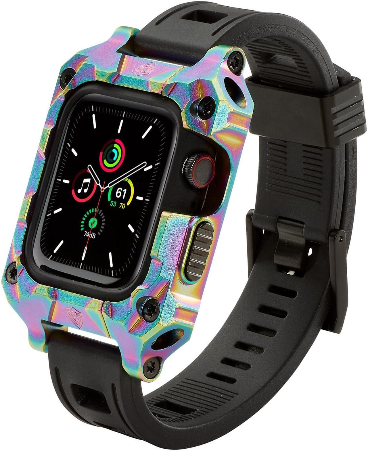 Rowe Tactical - Rowe Shield Apple Watch Case for Series 7/8, Size 45mm with ISOFrane Band - CNC Machined Aerospace Aluminum 6061-T651, PVD Chameleon Iridescent