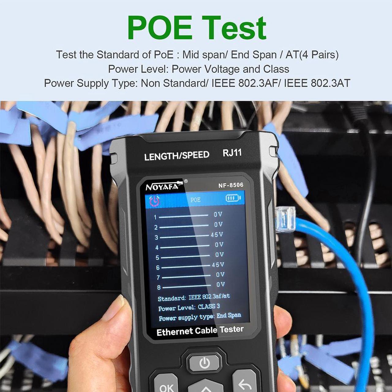 Alt view image 5 of 7 - NOYAFA NF-8506 Network Cable Tester with Multifunction Cable Tracker for Home Improvement Supports PING Test IP Scan and Network Port Speed Detection
