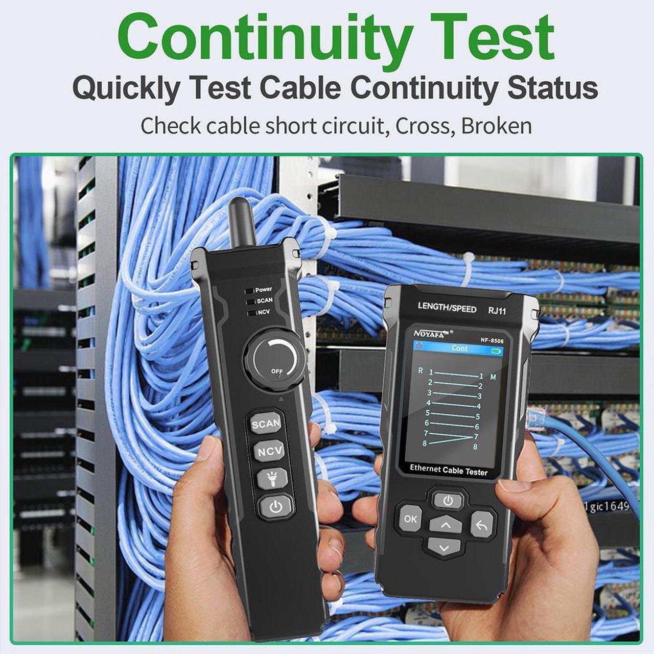 Alt view image 6 of 7 - NOYAFA NF-8506 Network Cable Tester with Multifunction Cable Tracker for Home Improvement Supports PING Test IP Scan and Network Port Speed Detection