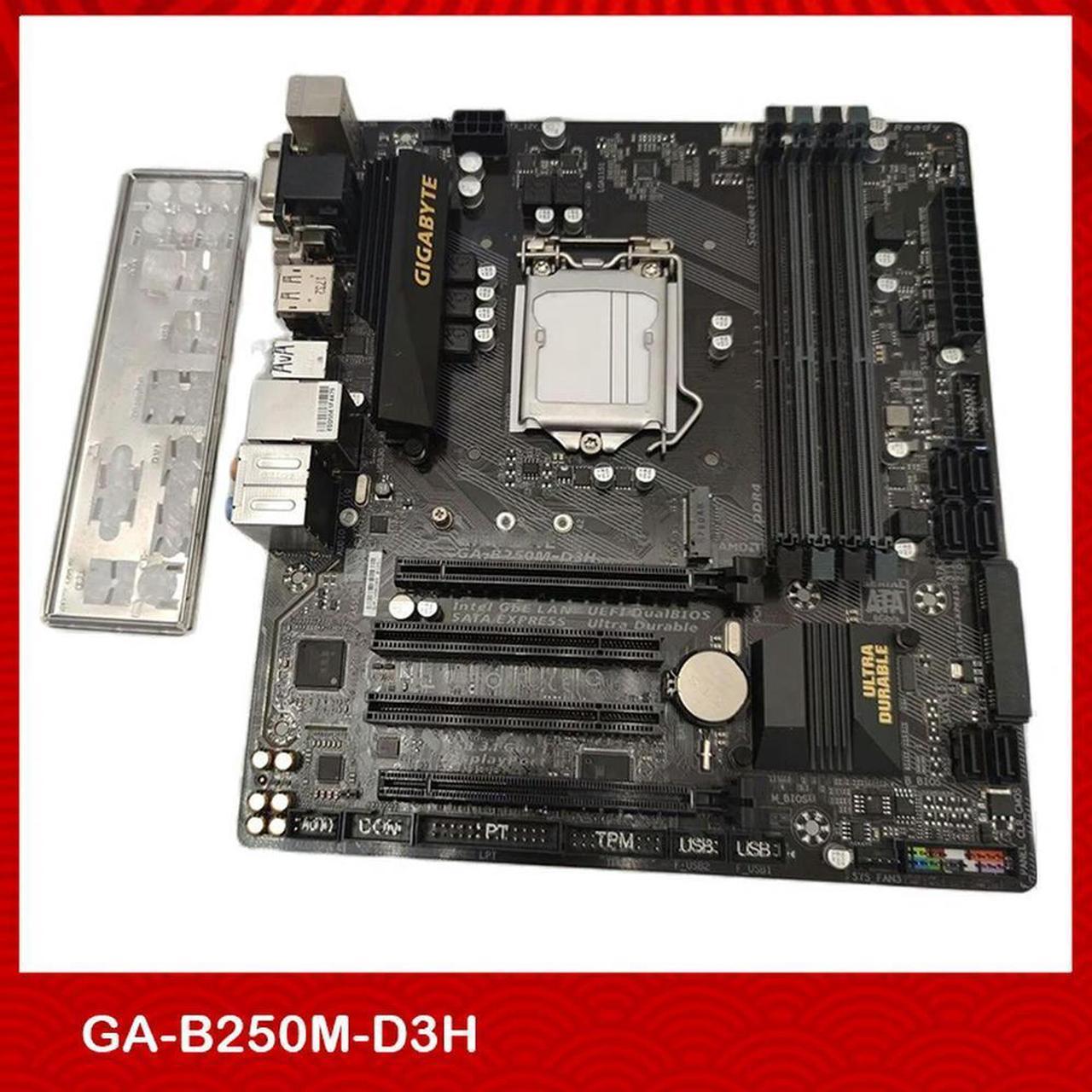 Motherboard For GA-B250M-D3H B250 LGA1151 4*DDR4 64GB Micro ATX Fully Tested Good