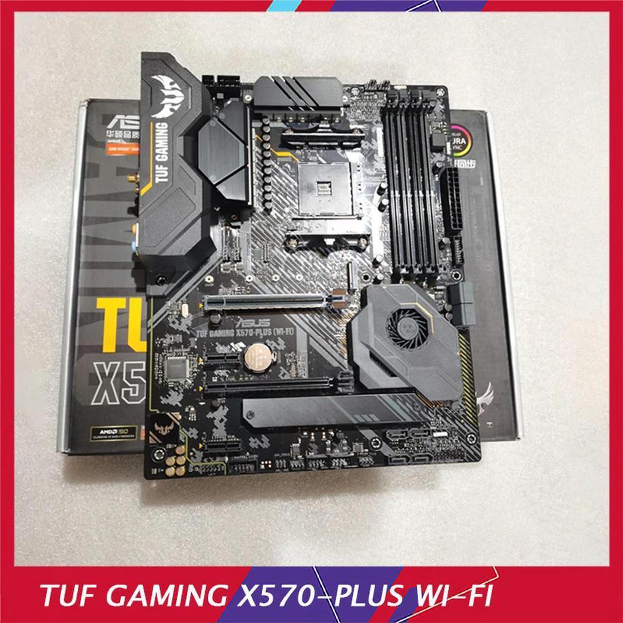 For Desktop Motherboard TUF GAMING X570-PLUS WI-FI Socket AM4 DDR4 128GB For R5 2600E 9 3900X  Test Good