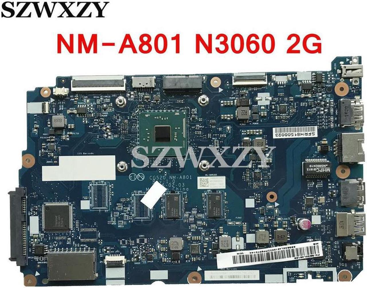 For 110-15IBR Laptop Motherboard With N3060 CPU 2GB RAM FRU 5B20L46199 CG520 NM-A801