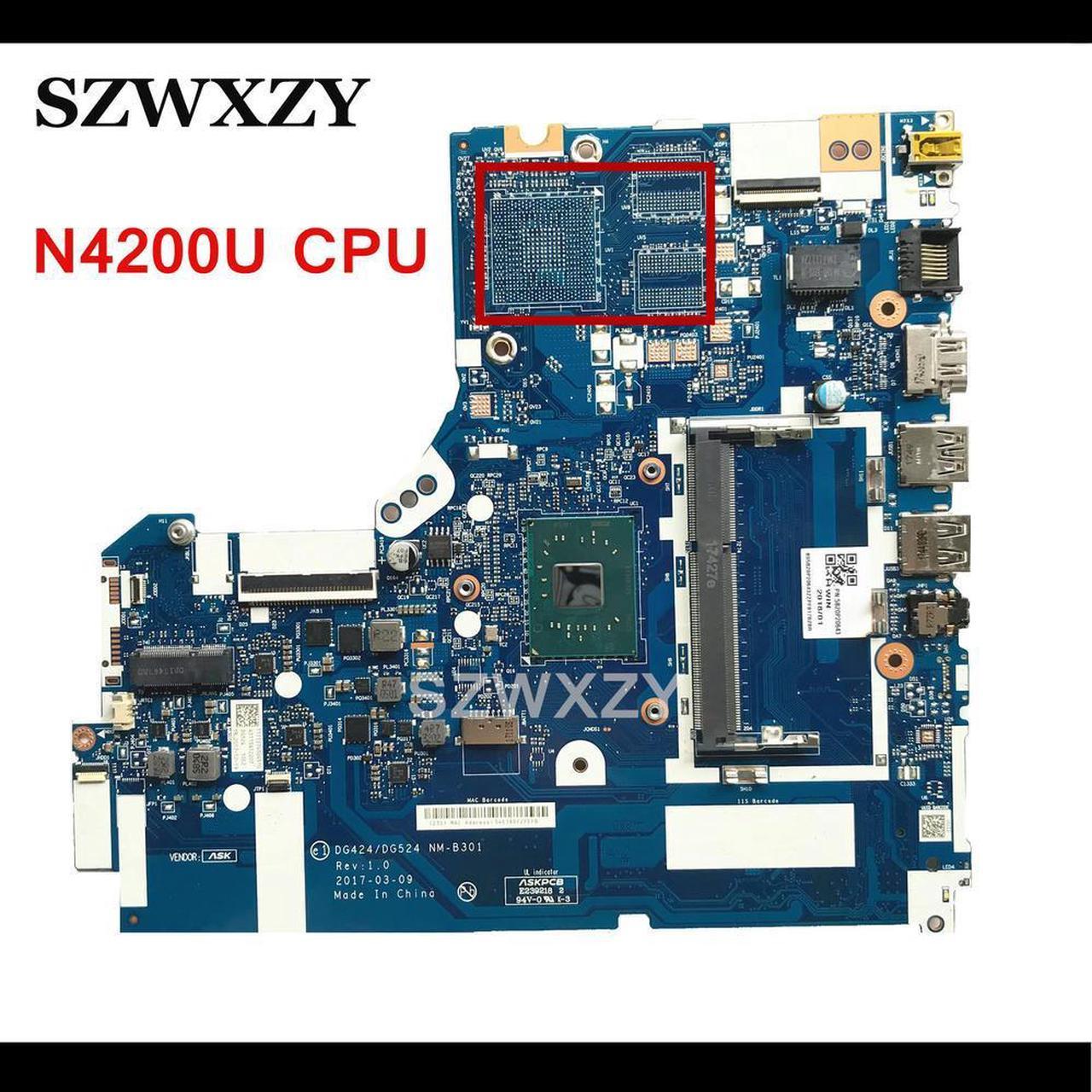 For 320-15IAP Laptop Motherboard 5B20P20643 DG424/DG524 NM-B301 With N4200U CPU DDR3L