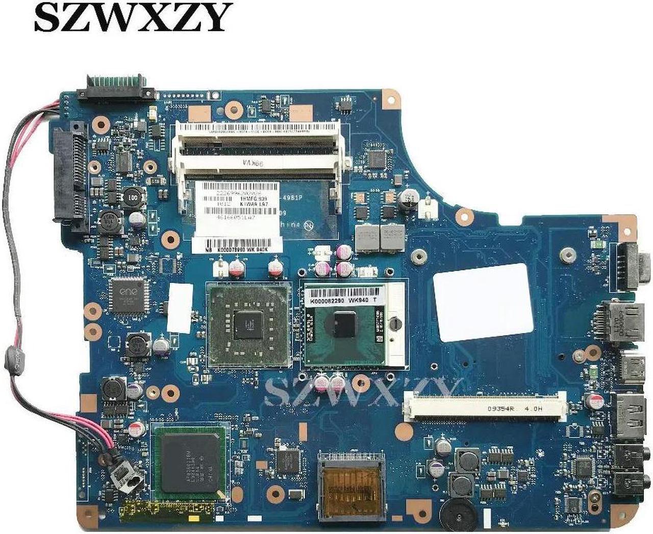 K000078990 For satellite L550 L555 17" Laptop Motherboard KSWAA LA-4981P DDR2  with CPU