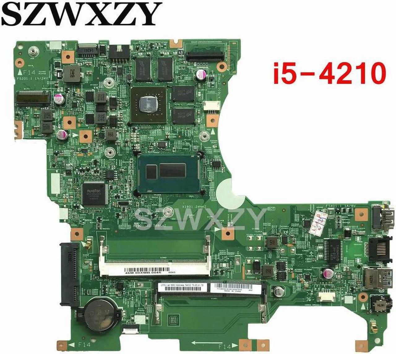 For Flex2-14 Laptop Motherboard 13281-1 448.00X01.0011 FRU 5B20G36390 With SR1EF i5-4210U CPU DDR3L