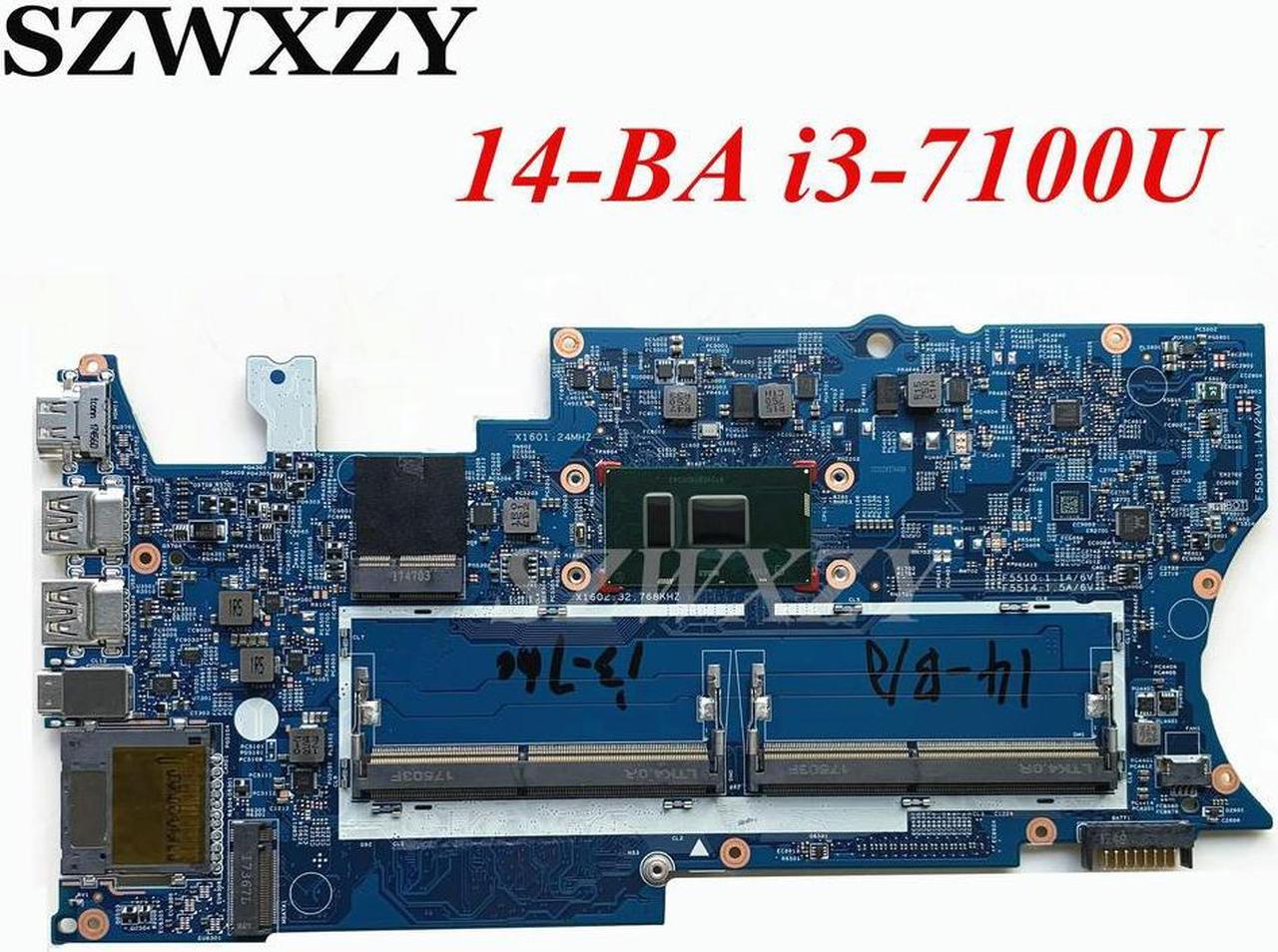 For Pavilion X360 14-BA Laptop Motherboard 923689-601 923689-001 16872-1 448.0C203.0011 i3-7100U CPU