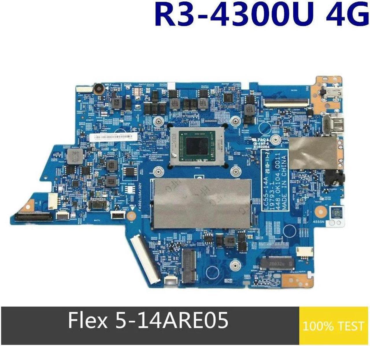 For Flex 5-14are05 Laptop Motherboard 19793-3 R3-4300u Cpu 4g Ram Fru 5b21b44606 5b20s44388