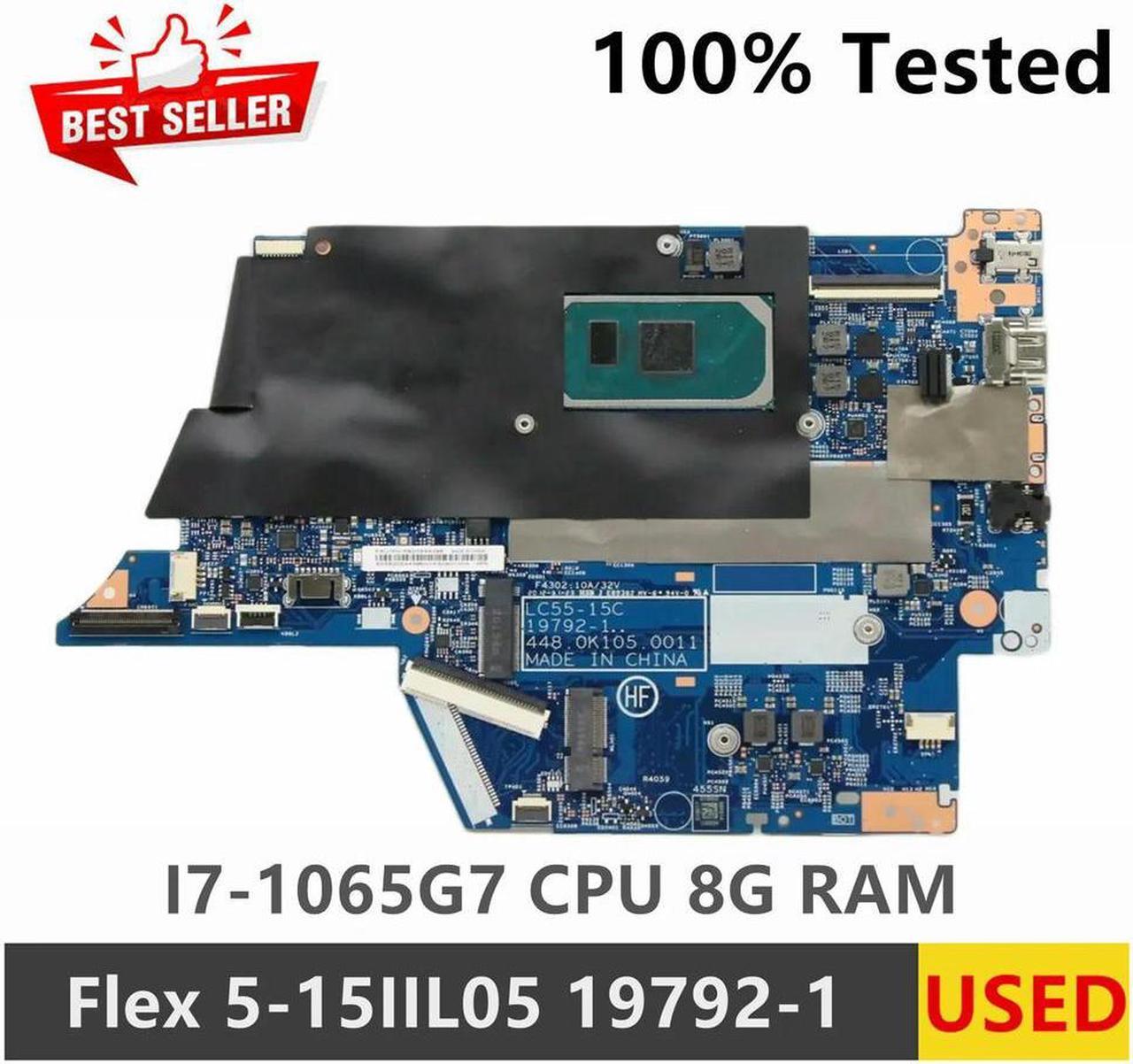 For Flex 5-15IIL05 Laptop Motherboard I7-1065G7 CPU 8G RAM LC55-15C 19792-1 5B20S44396 5B21B20763