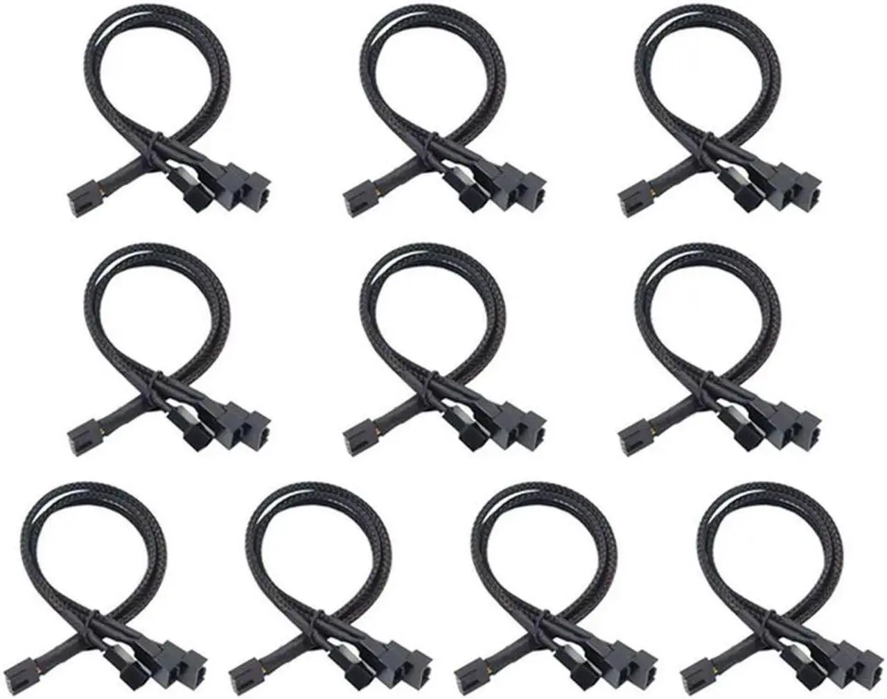 Main image of Computer Fan Cable 4Pin Extension Cable PWM Temperature Control Cooling Fan Splitter Hub Power Cable