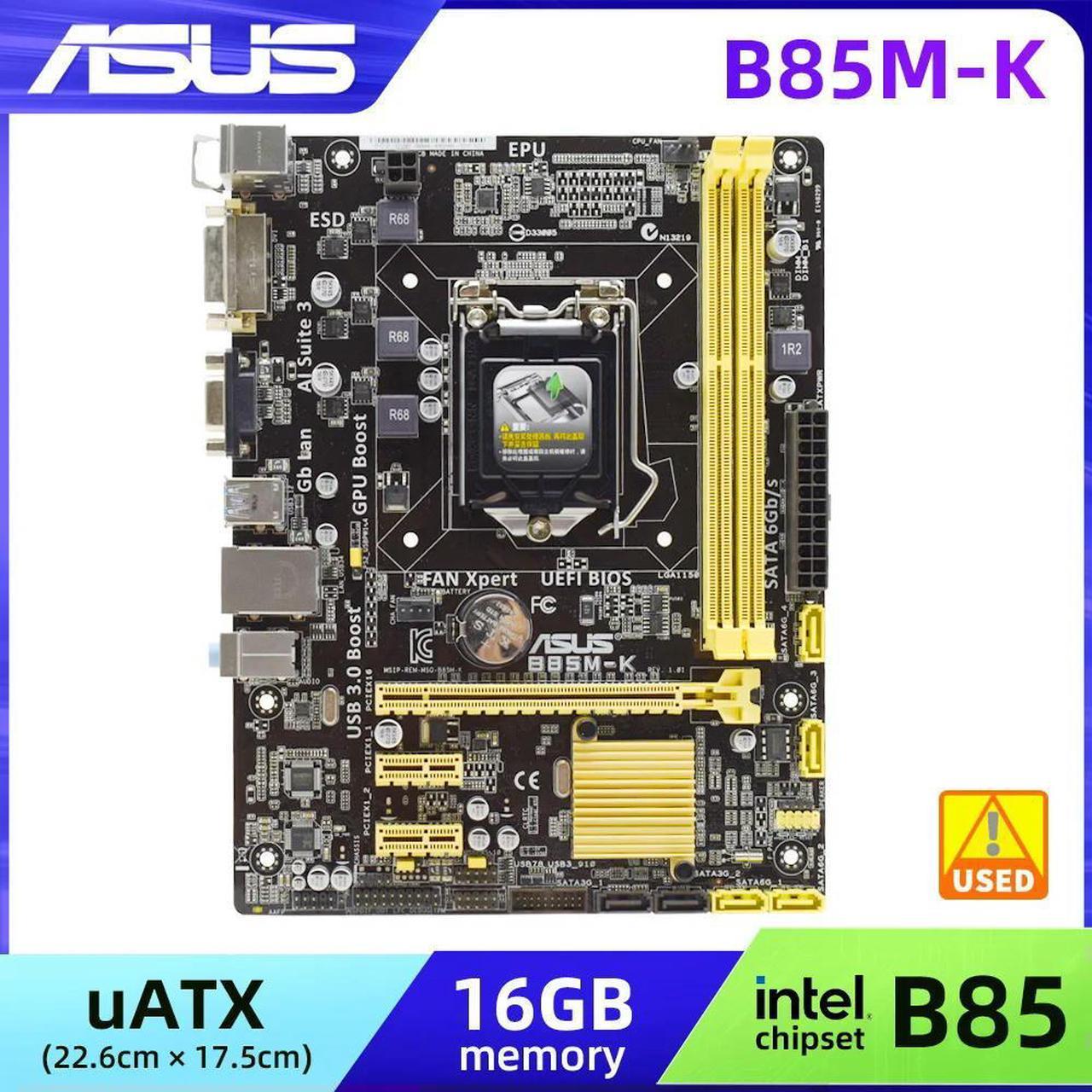 B85 Motherboard B85M-K LGA 1150 Socket Micro ATX DDR3 Mainboard Supports Core i3 4130 4170 i5 4590 4570 i7 4770 4790