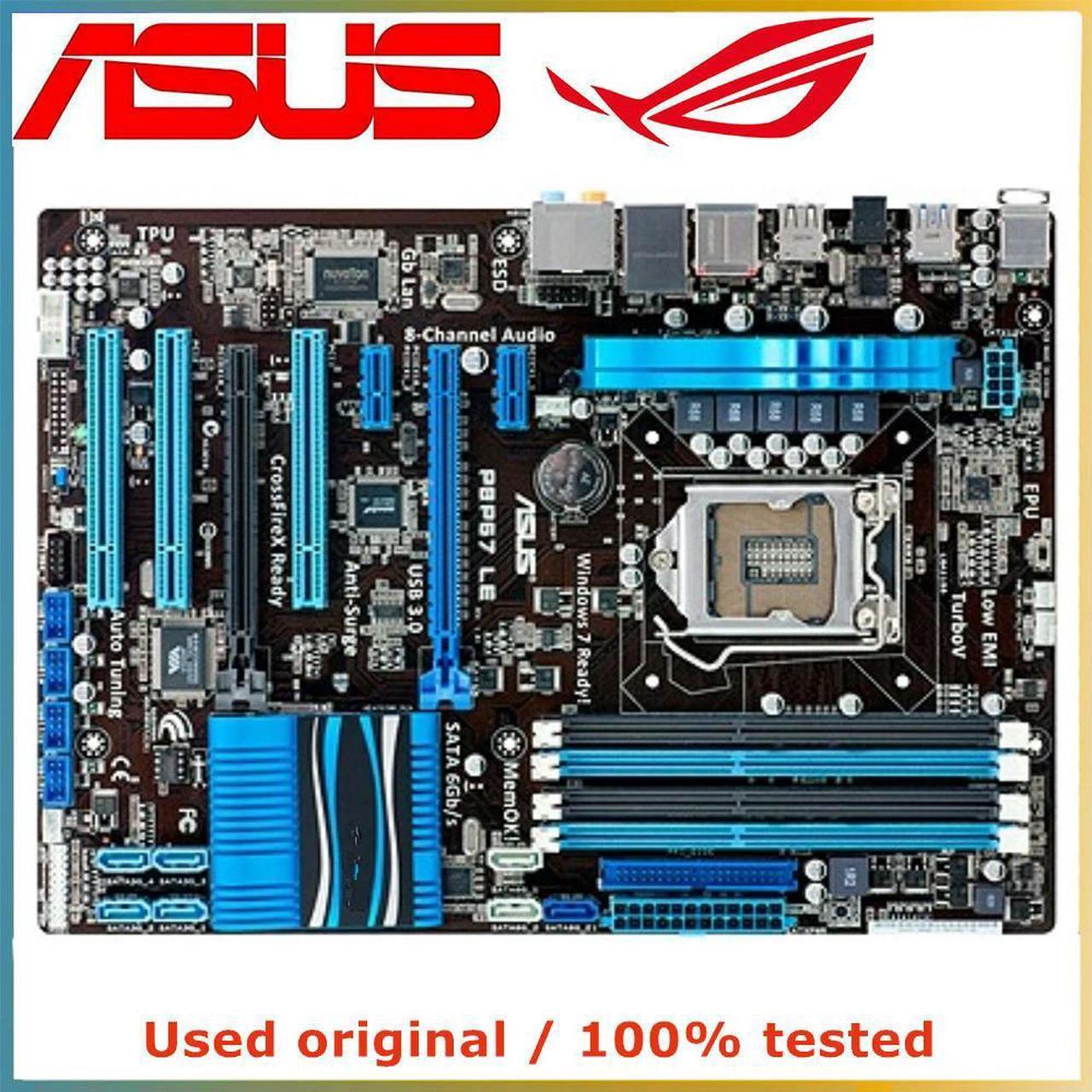 For P8P67 LE Computer Motherboard LGA 1155 DDR3 32G For P67 P8P67 Desktop Mainboard SATA III PCI-E 3.0 X16