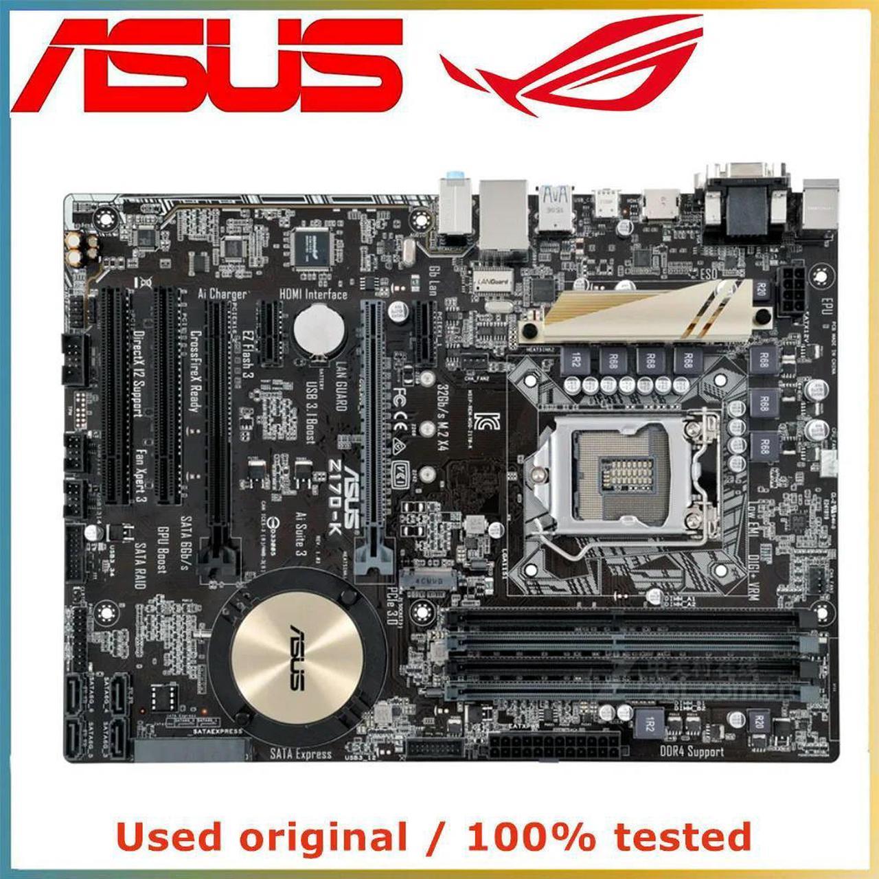 For Z170-K Computer Motherboard LGA 1151 DDR4 64G For Z170 Desktop Mainboard M.2 NVME PCI-E 3.0 X16